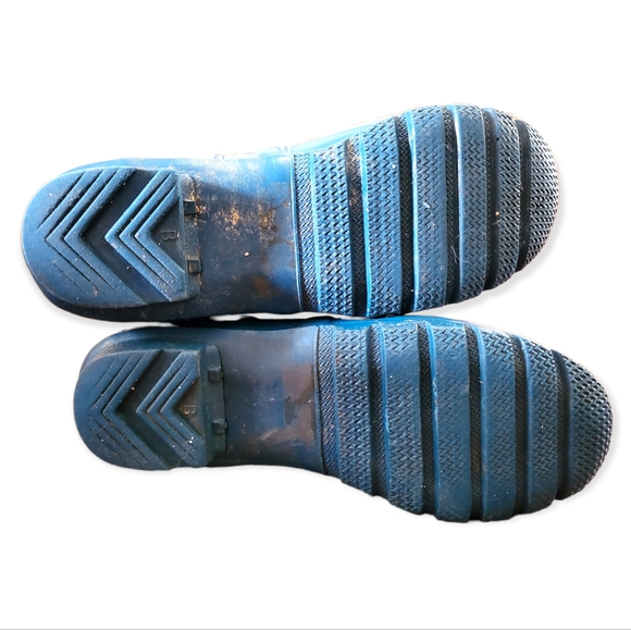 Size 8 Hunter Rain Boots Glossy Nimbus Blue Rubber Boots - Picture 7 of 13